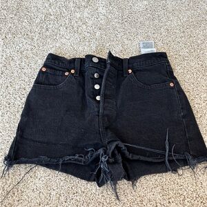Levi’s Ribcage Short Black Buttonfly Sz 26